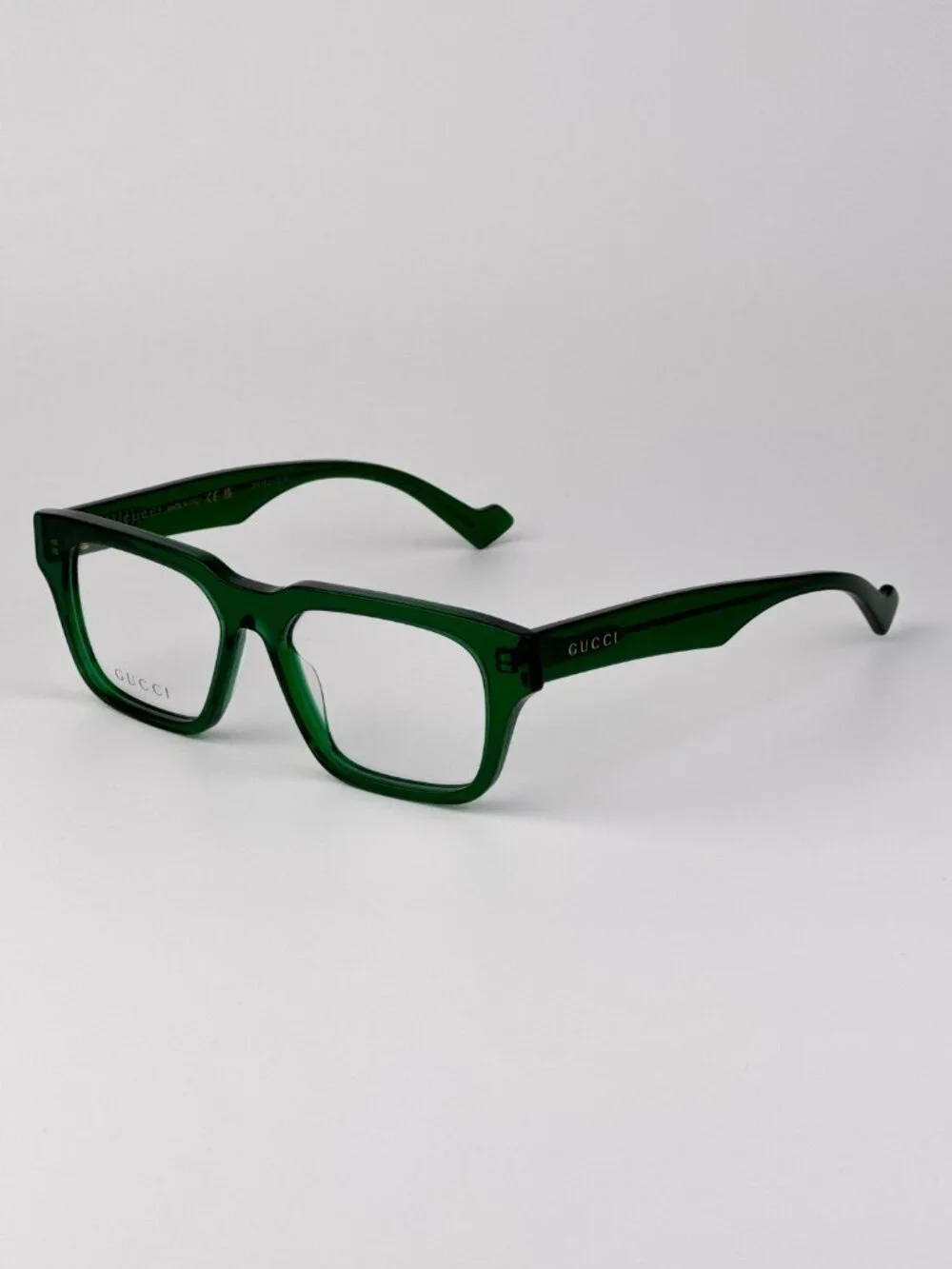 Gucci GG0963O 004 Rectangular Square Eyeglasses Transparent Green NEW AUTHENTIC